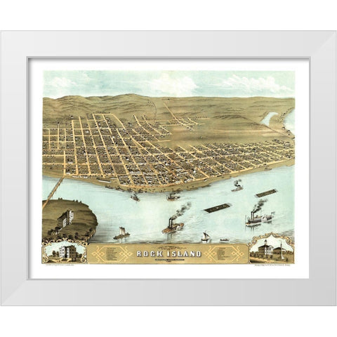 Rock Island Illinois - Ruger 1869 White Modern Wood Framed Art Print by Ruger