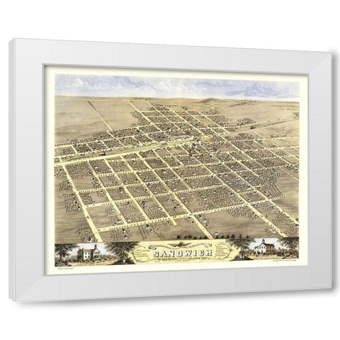 Sandwich Illinois - Ruger 1869 White Modern Wood Framed Art Print by Ruger