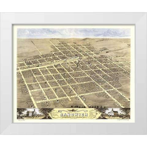 Sandwich Illinois - Ruger 1869 White Modern Wood Framed Art Print by Ruger