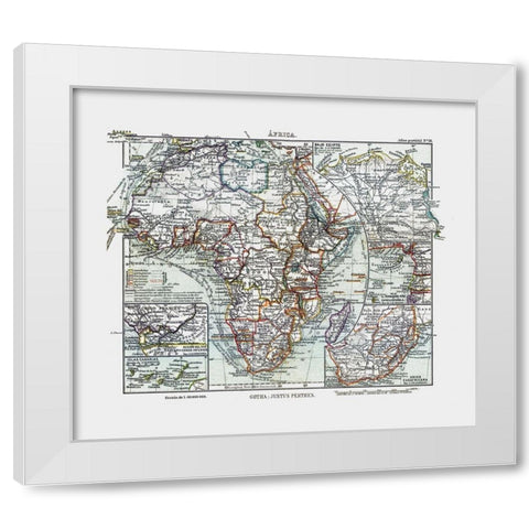 Africa - Perthes 1921 White Modern Wood Framed Art Print by Perthes