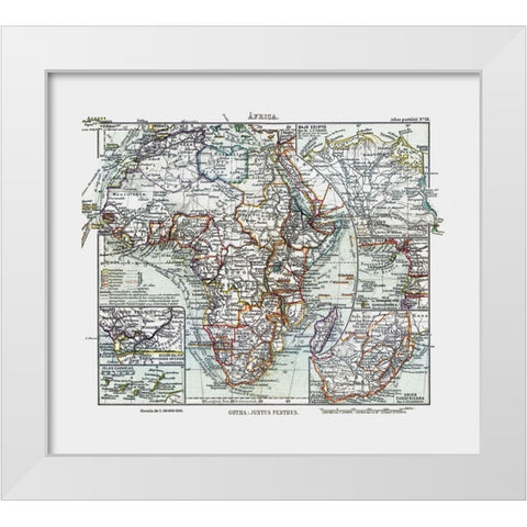 Africa - Perthes 1921 White Modern Wood Framed Art Print by Perthes