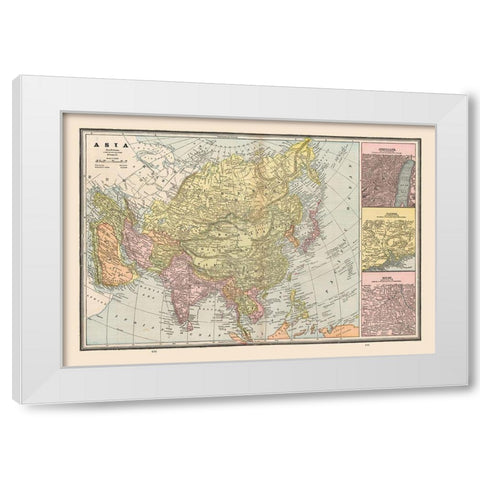 Asia Middle East - Cram 1888 White Modern Wood Framed Art Print by Cram