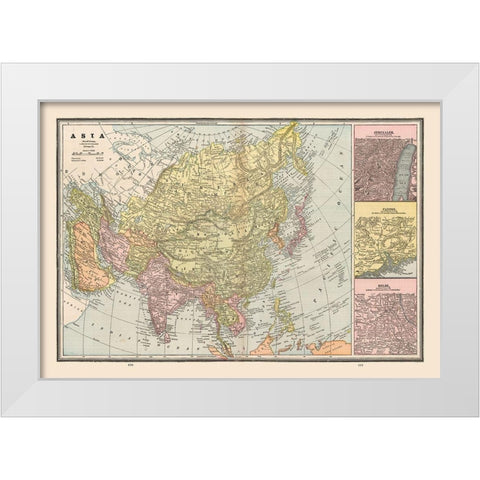 Asia Middle East - Cram 1888 White Modern Wood Framed Art Print by Cram