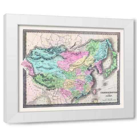 Asia Chinese Empire Japan - Greenleaf 1848 White Modern Wood Framed Art Print by Greenleaf