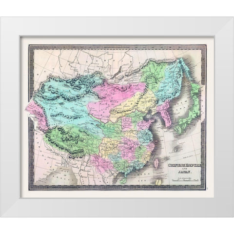 Asia Chinese Empire Japan - Greenleaf 1848 White Modern Wood Framed Art Print by Greenleaf