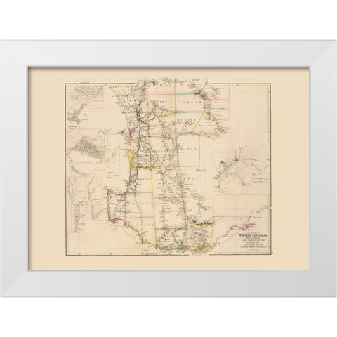 Australia Western Colony - Arrowsmith 1844 White Modern Wood Framed Art Print by Arrowsmith