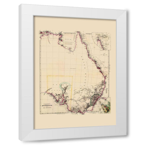 Eastern Australia - Arrowsmith 1844 White Modern Wood Framed Art Print by Arrowsmith