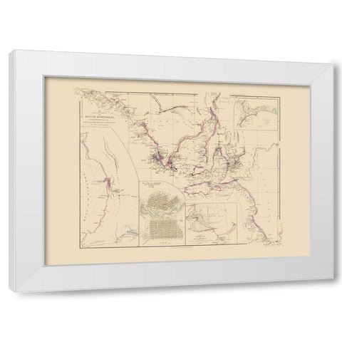 Australia Southern Maritime - Arrowsmith 1844 White Modern Wood Framed Art Print by Arrowsmith