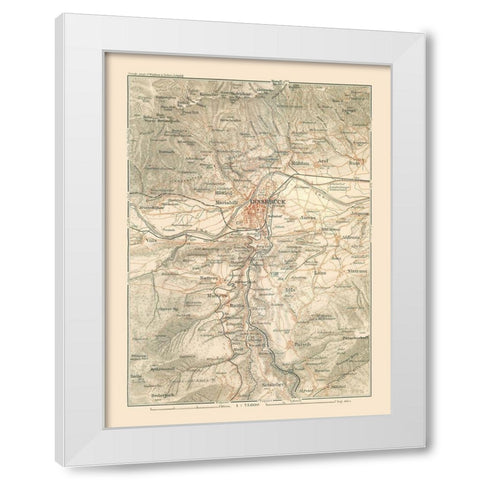 Innsbruck Region Austria - Baedeker 1910 White Modern Wood Framed Art Print by Baedeker