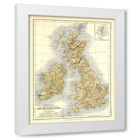 Geological British Isles - Johnston White Modern Wood Framed Art Print by Johnston