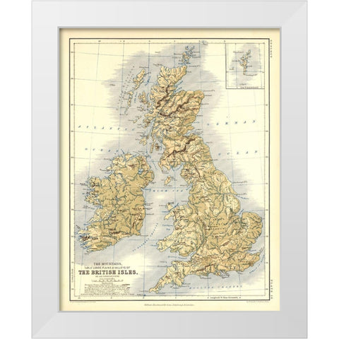 Geological British Isles - Johnston White Modern Wood Framed Art Print by Johnston