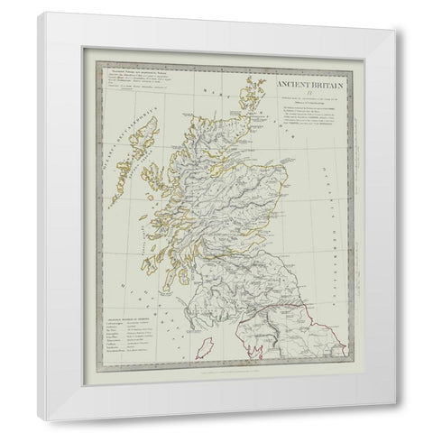 Ancient Britain Terrain United Kingdom White Modern Wood Framed Art Print by Baldwin