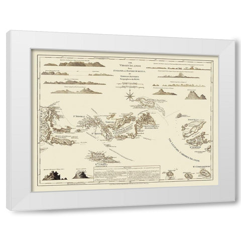 Virgin Islands United States - Jefferys 1775 White Modern Wood Framed Art Print by Jefferys