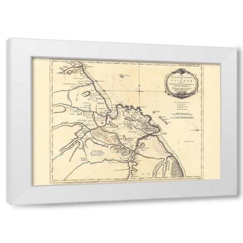South America Cayenne French Guiana - Jefferys White Modern Wood Framed Art Print by Jefferys