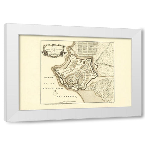 S. America Cayenne Fort St Michael French Guiana White Modern Wood Framed Art Print by Jefferys