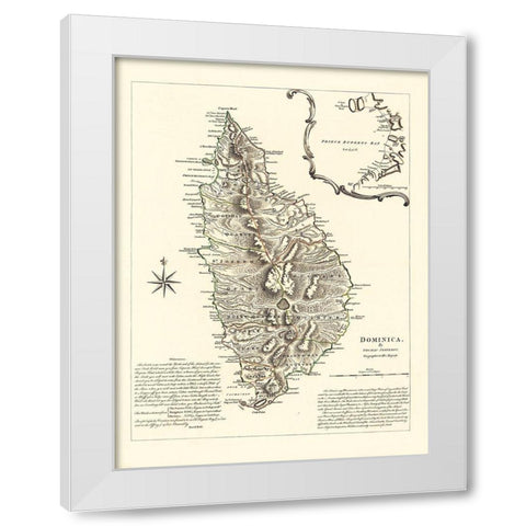 Caribbean Dominica - Sayer 1768 White Modern Wood Framed Art Print by Sayer