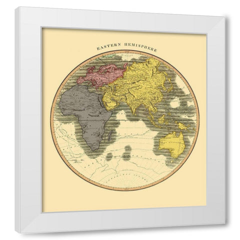 Eastern Hemisphere - Thomson 1814 White Modern Wood Framed Art Print by Thomson