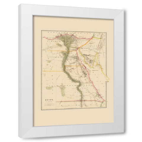 Middle East Egypt - Arrowsmith 1844 White Modern Wood Framed Art Print by Arrowsmith