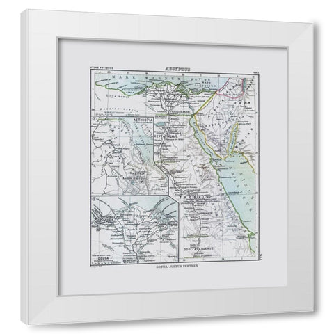 Africa Egypt - Perthes 1896 White Modern Wood Framed Art Print by Perthes