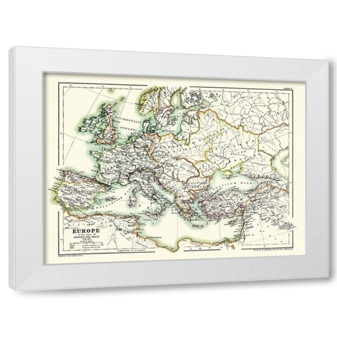 Europe 768-814 Charles the Great - Poole 1902 White Modern Wood Framed Art Print by Poole