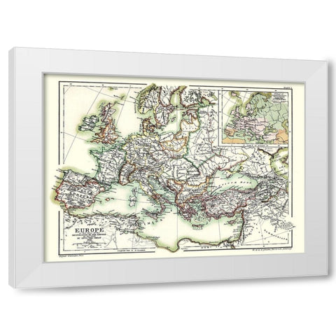 Europe Otto the Great 962 - Poole 1902 White Modern Wood Framed Art Print by Poole