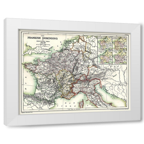 Europe Frankish Dominions Merovingian 486-768 White Modern Wood Framed Art Print by Poole