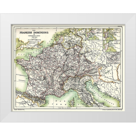 Frankish Dominions Carolingian 768-900 France White Modern Wood Framed Art Print by Poole