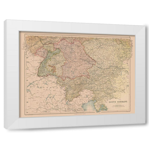 South Germany - Black 1867 White Modern Wood Framed Art Print by Black