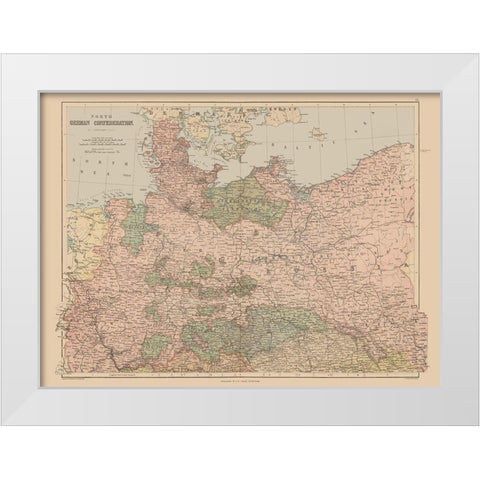 North German Confederation Germany - Black 1867 White Modern Wood Framed Art Print by Black