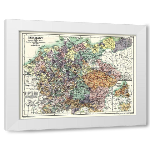Late Middle Ages 1273 to 1492 Germany - Poole 1902 White Modern Wood Framed Art Print by Poole