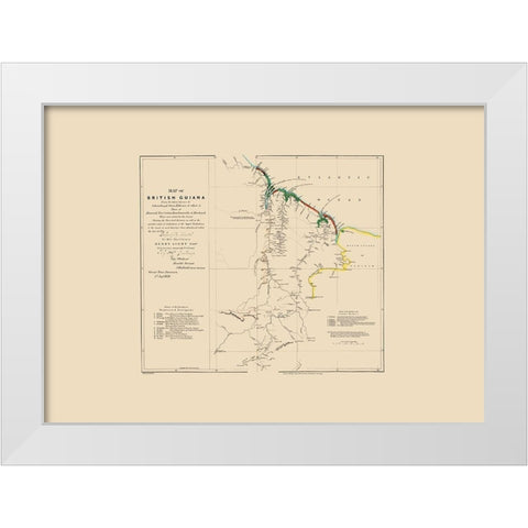 British Guiana South America - Arrowsmith 1844 White Modern Wood Framed Art Print by Arrowsmith
