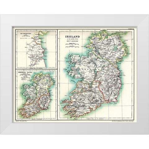 Ireland 16th Century - Poole 1902 White Modern Wood Framed Art Print by Poole