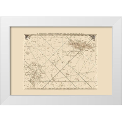 Mosquito Coast Caribbean Jamaica - Jefferys 1775 White Modern Wood Framed Art Print by Jefferys