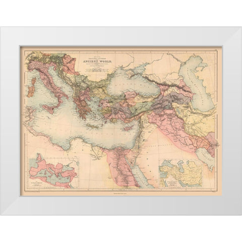 Ancient Egypt Carthage Persepolis Iran White Modern Wood Framed Art Print by Black
