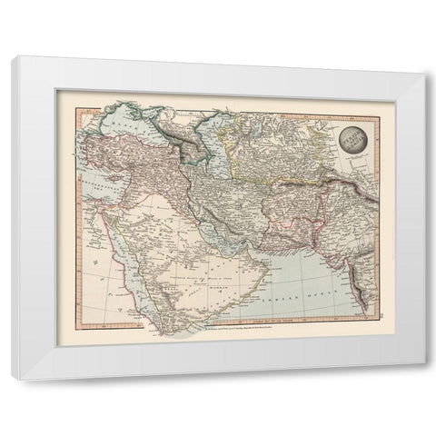 Middle East Persia Arabia - Arrowsmith 1825 White Modern Wood Framed Art Print by Arrowsmith