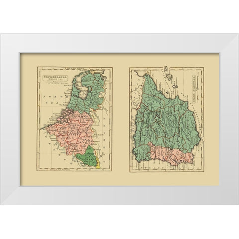 Europe Netherlands Belgium Spain Portugal White Modern Wood Framed Art Print by Gray