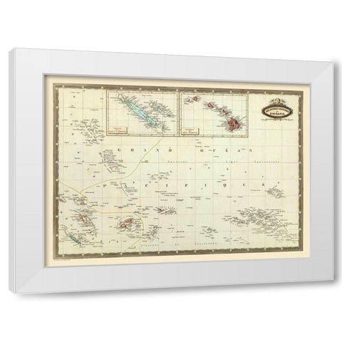Oceania - Garnier 1860 White Modern Wood Framed Art Print by Garnier
