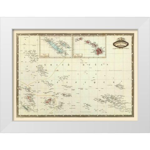Oceania - Garnier 1860 White Modern Wood Framed Art Print by Garnier