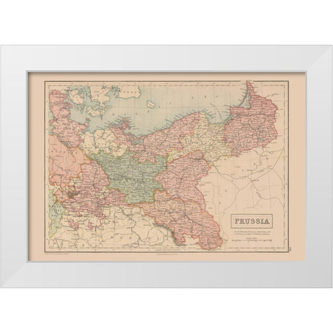 Europe Prussia Germany - Black 1867 White Modern Wood Framed Art Print by Black