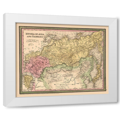 Asia Tartary Russia - Cowperthwait 1850 White Modern Wood Framed Art Print by Cowperthwait