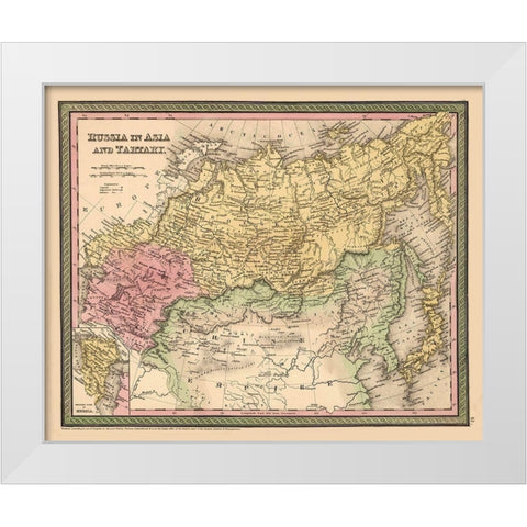 Asia Tartary Russia - Cowperthwait 1850 White Modern Wood Framed Art Print by Cowperthwait