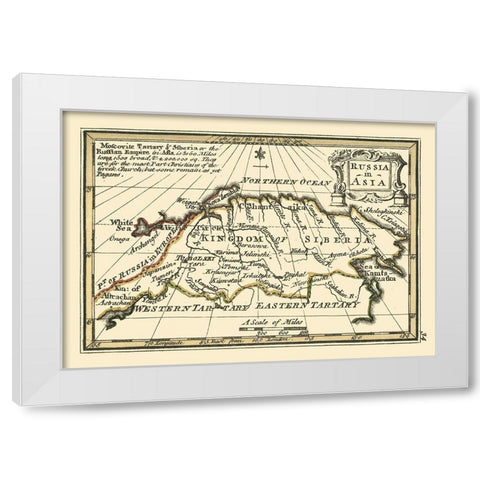 Asia Russia - Bowen 1758 White Modern Wood Framed Art Print by Bowen