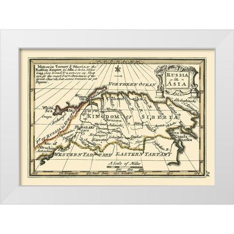 Asia Russia - Bowen 1758 White Modern Wood Framed Art Print by Bowen