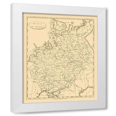 Europe Russia - Arrowsmith 1812 White Modern Wood Framed Art Print by Arrowsmith