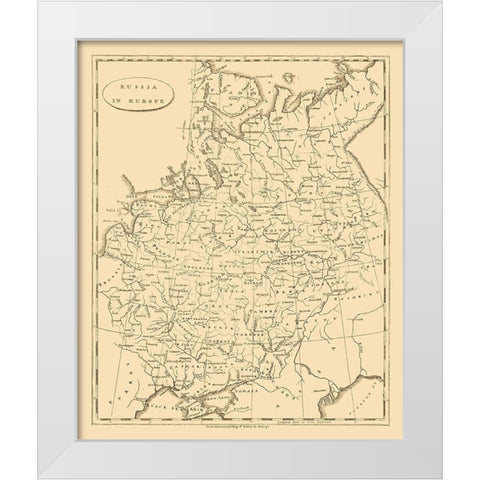Europe Russia - Arrowsmith 1812 White Modern Wood Framed Art Print by Arrowsmith