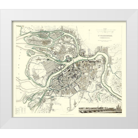 Saint Petersburg Russia Europe - Baldwin 1834 White Modern Wood Framed Art Print by Baldwin