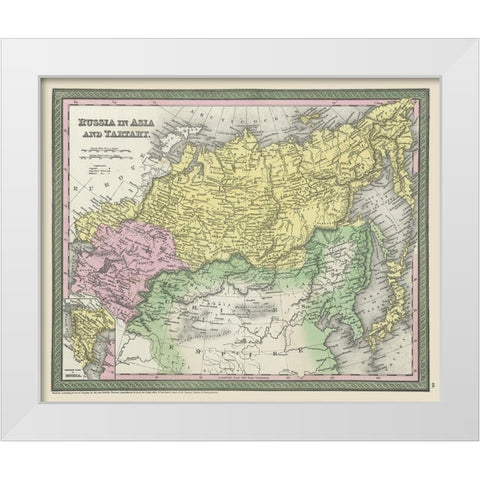 Asia Tartary Russia Mongolia - Thomas 1850 White Modern Wood Framed Art Print by Thomas