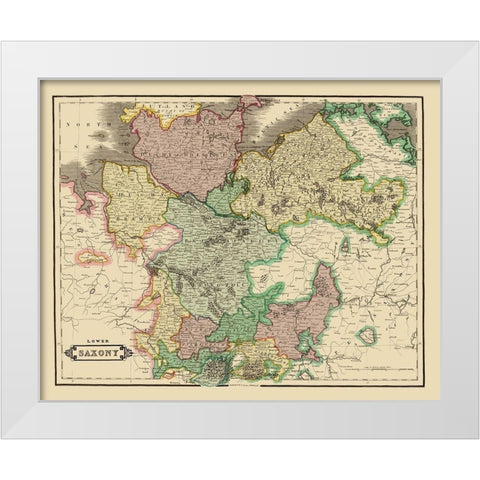 Lower Saxony Germany - Hamilton 1831 White Modern Wood Framed Art Print by Hamilton