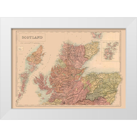 South Scotland - Black 1867 White Modern Wood Framed Art Print by Black