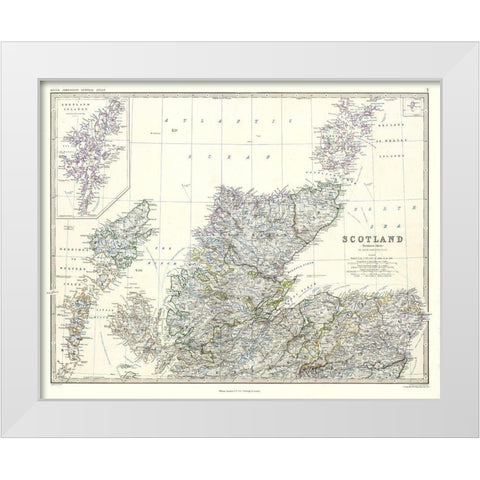 Scotland - Northern Sheet - Johnston White Modern Wood Framed Art Print by Johnston